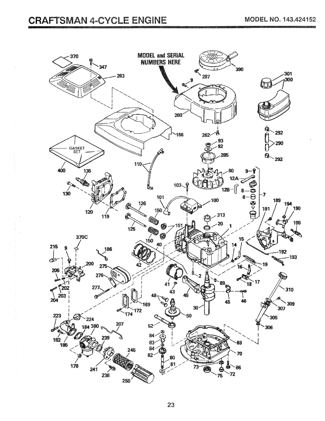 Craftsman 917.37248 owner manual Craftsman 4-CYCLE Engine 