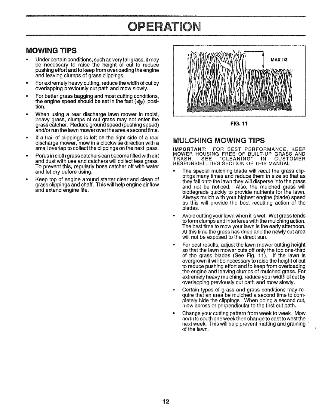 Craftsman 917.373841 owner manual Mulching Mowing T PS 