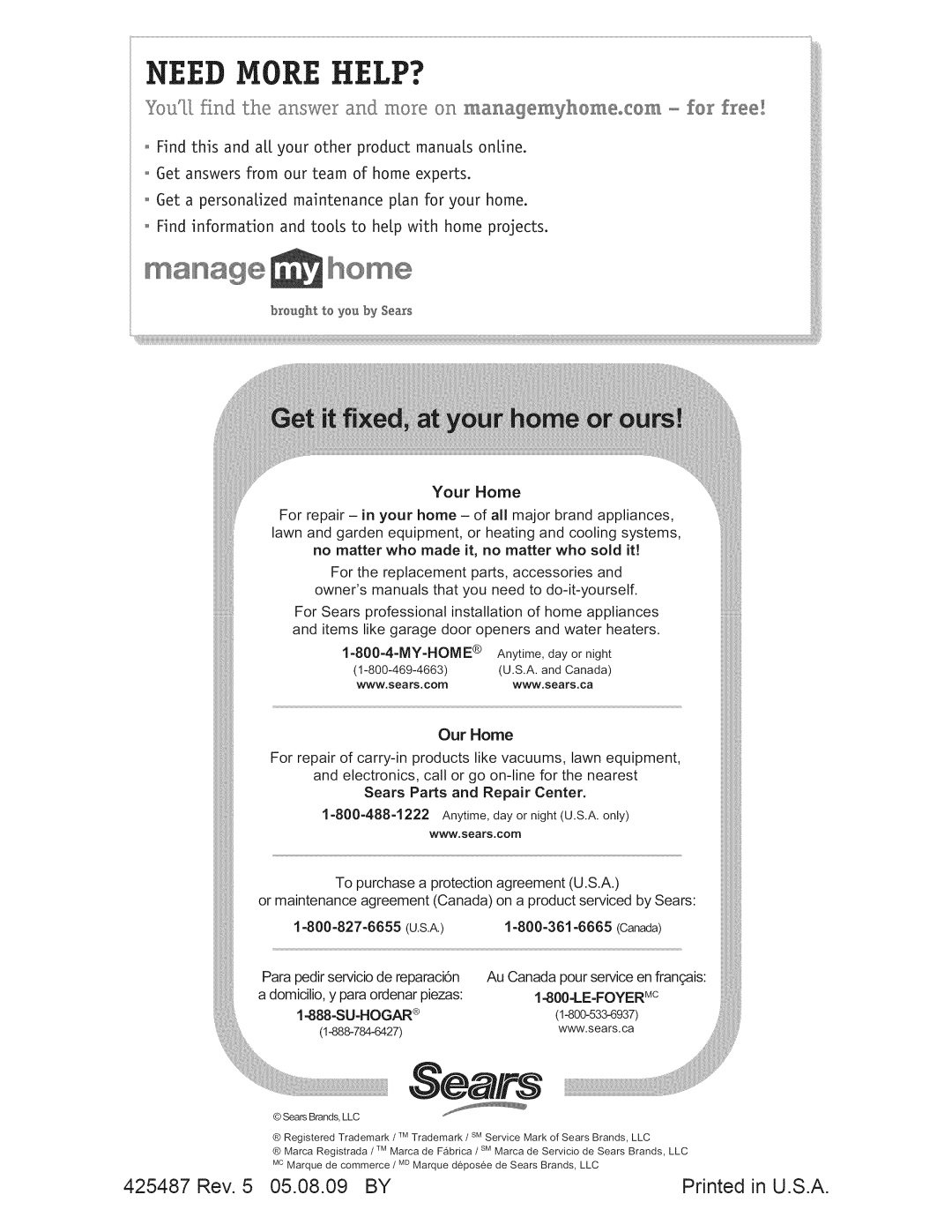 Craftsman 917.374040 owner manual Need More HELP?, Your Home 