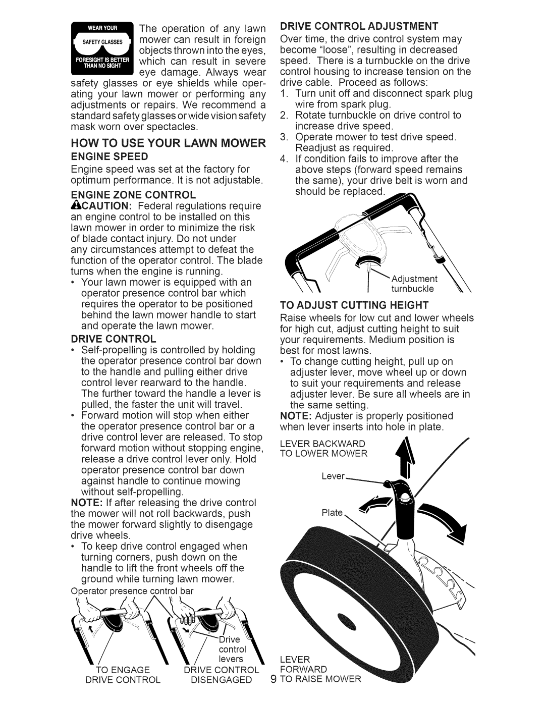 Craftsman 917.374060 owner manual How To Use Your Lawn Mower 