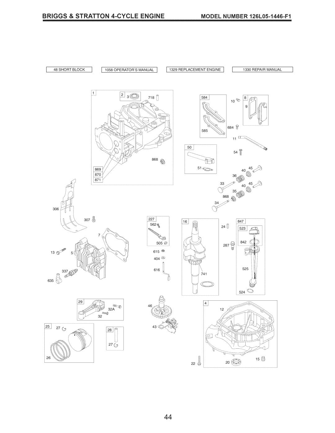 Craftsman 917.374062 manual Ii562e, Briggs & Stratton 4-CYCLE Engine 