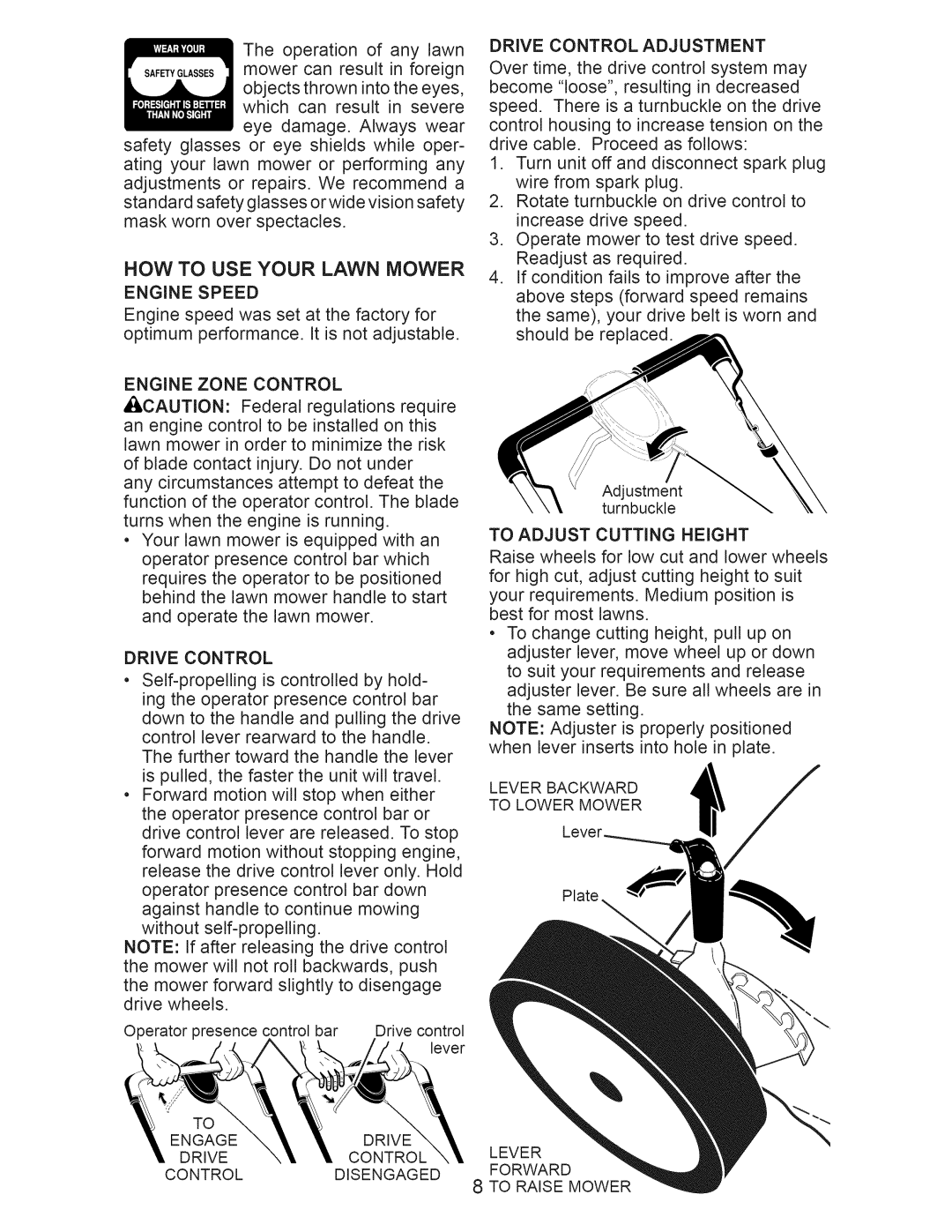 Craftsman 917.374090 manual Engine Speed 