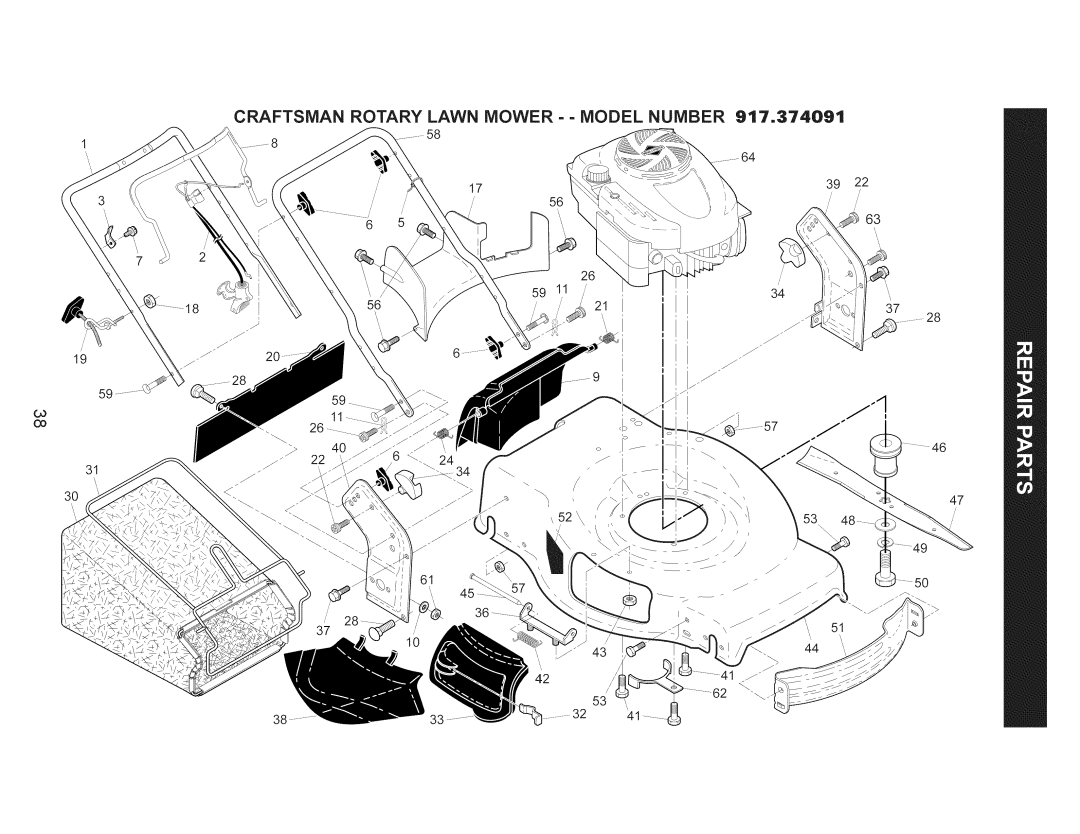 Craftsman 917.374091 owner manual I37, Craftsman Rotary Lawn Mower - Model 