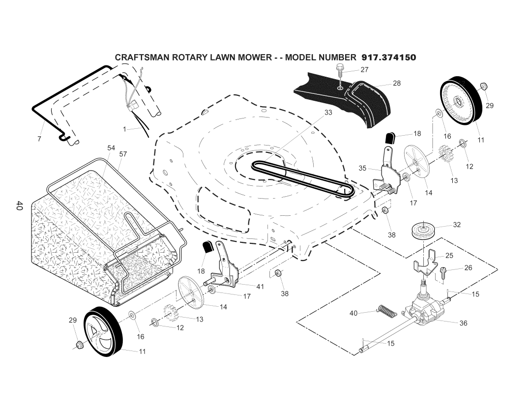 Craftsman 917.374150 owner manual Craftsman Rotary Lawn MOWER- Model Number 