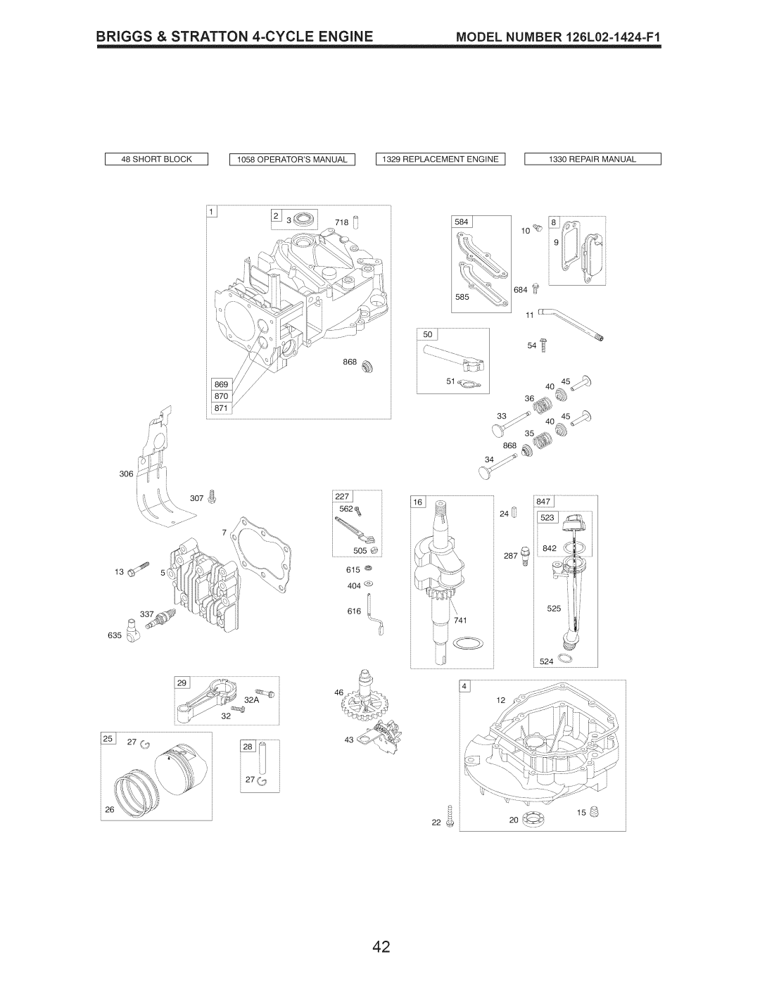 Craftsman 917.374150 owner manual Operators Manual I 11329REPLACEMENTENGINE, Briggs & Stratton 4-CYCLE Engine 