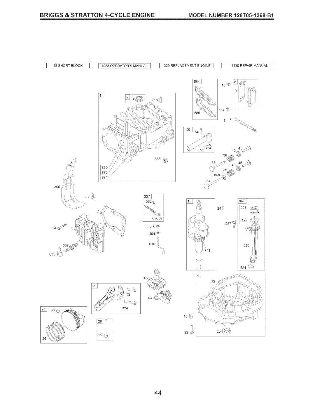 Craftsman 917.374360 owner manual Briggs & Stratton 4-CYCLE Engine 