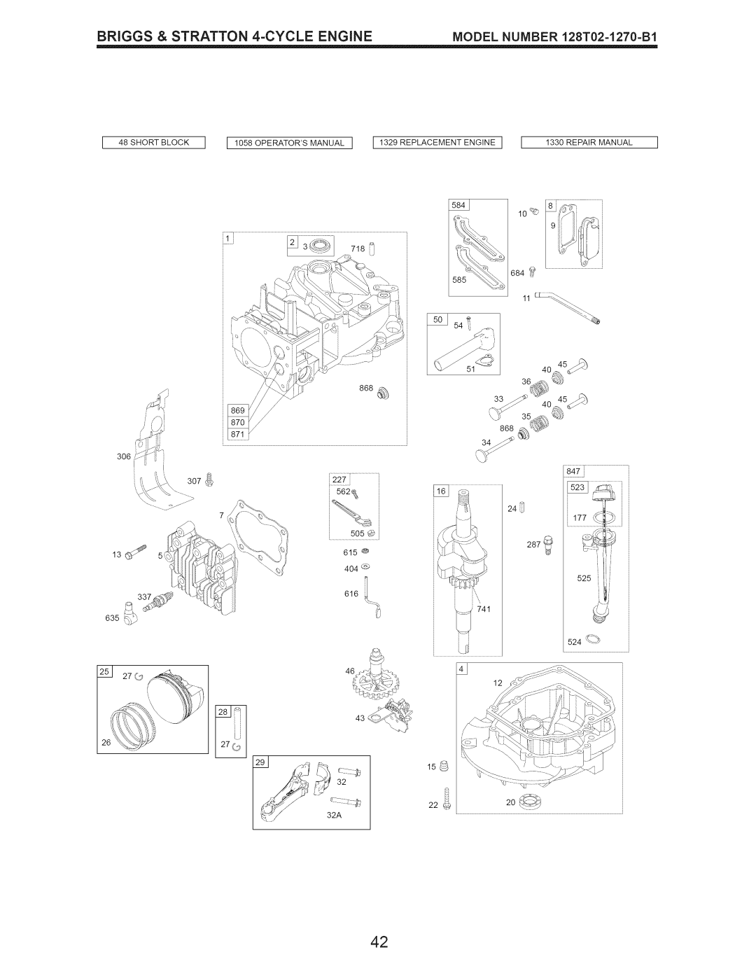 Craftsman 917.374540 owner manual Briggs & Stratton 4-CYCLE Engine 