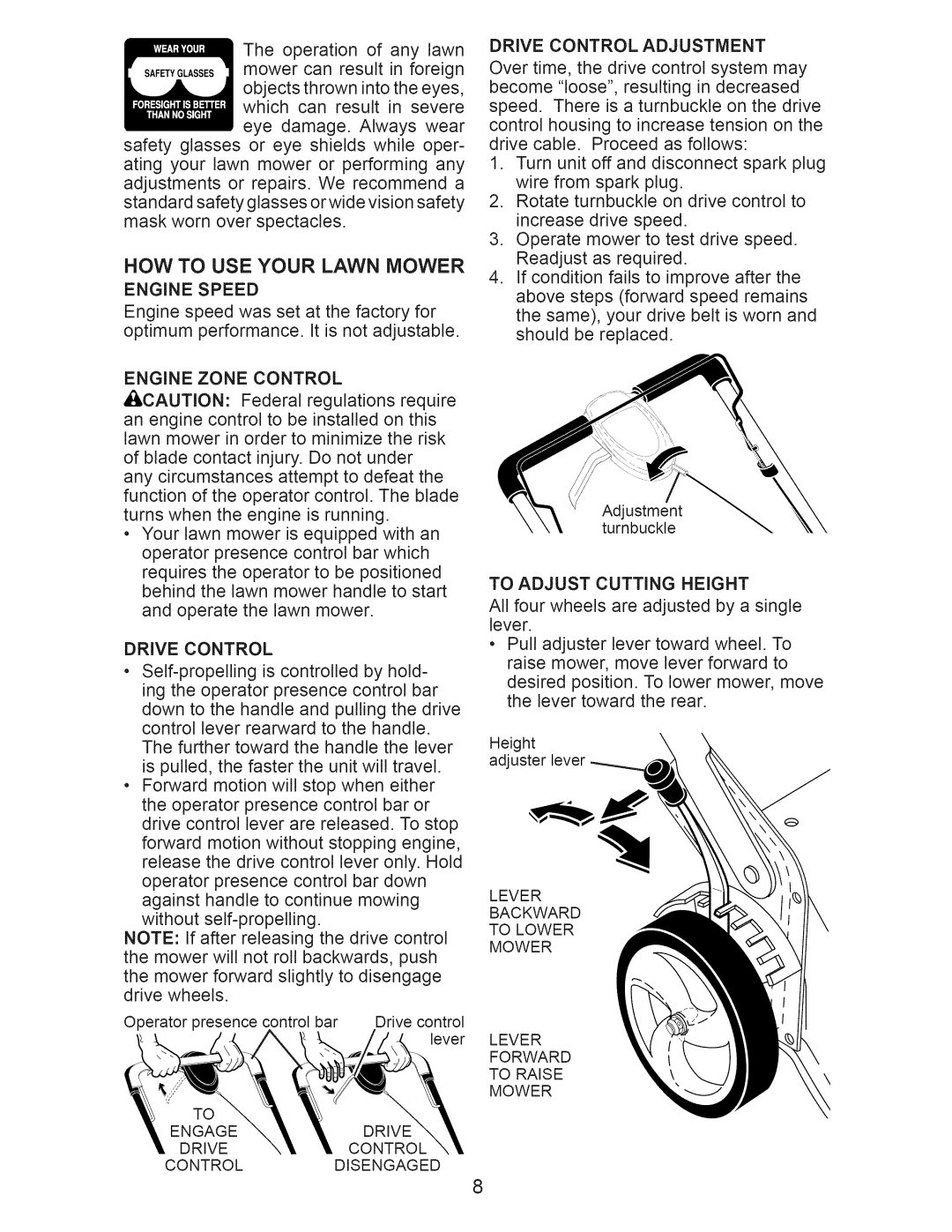 Craftsman 917.374540 owner manual Engine Speed 