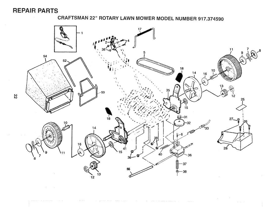 Craftsman 917.37459 owner manual Repair Parts 