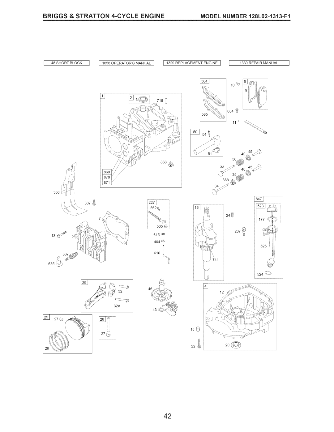 Craftsman 917.374941 manual 5s4J, BRIGGS & STRATTON 4-CYCLEENGINE, MODEL NUMBER 128L02=1313-F1 