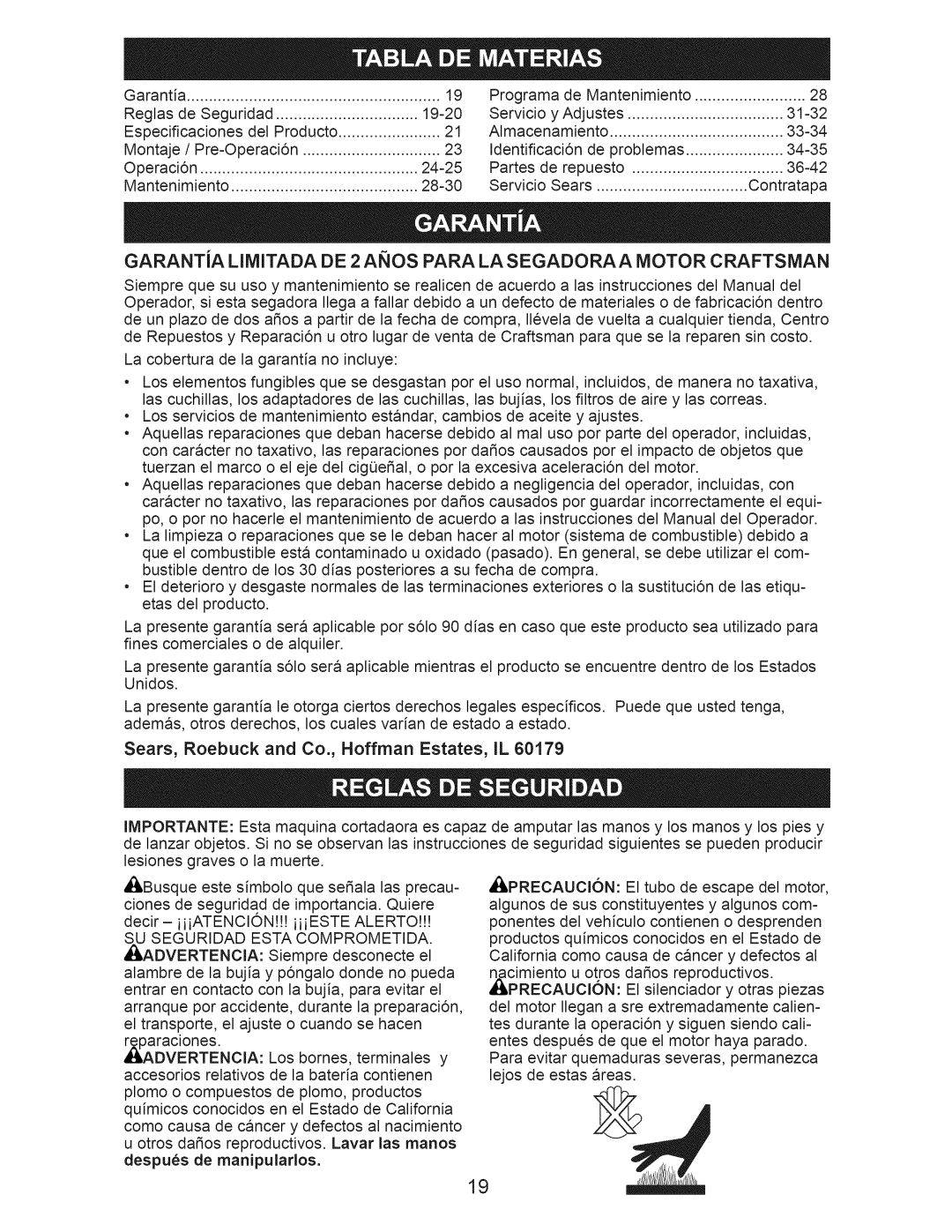 Craftsman 917.375010 owner manual Alerto, SU Seguridad Esta Comprometida 