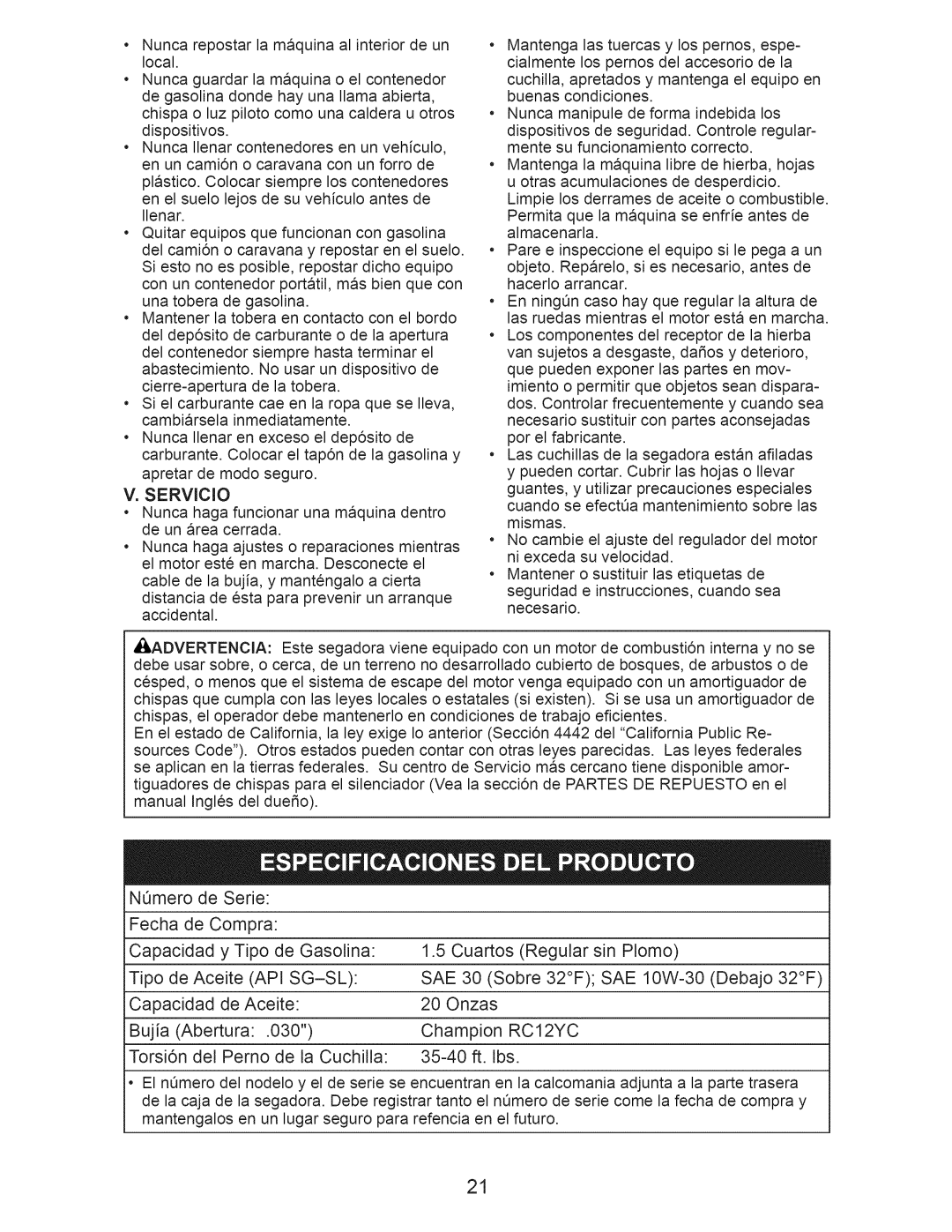 Craftsman 917.375010 owner manual 030, Sae 