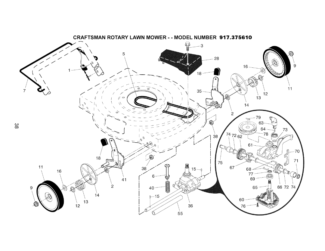 Craftsman 917.37561 owner manual Craftsman Rotary Lawn MOWER- Model Number 