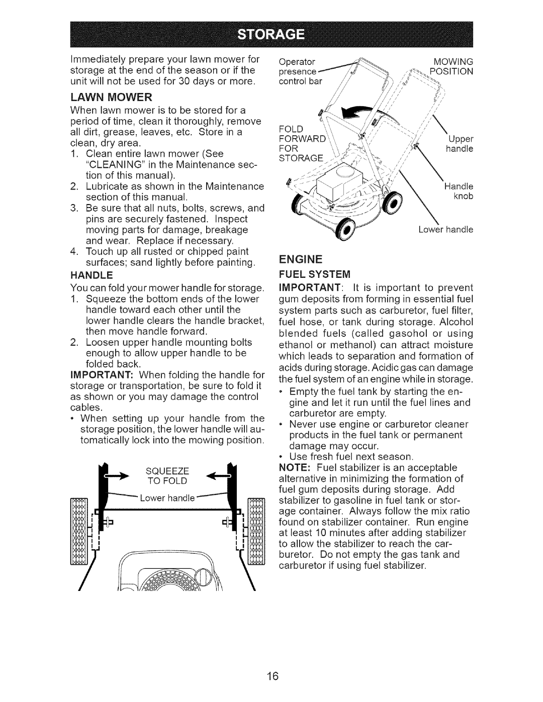 Craftsman 917.375631 owner manual Fuel System, Lawn Mower 