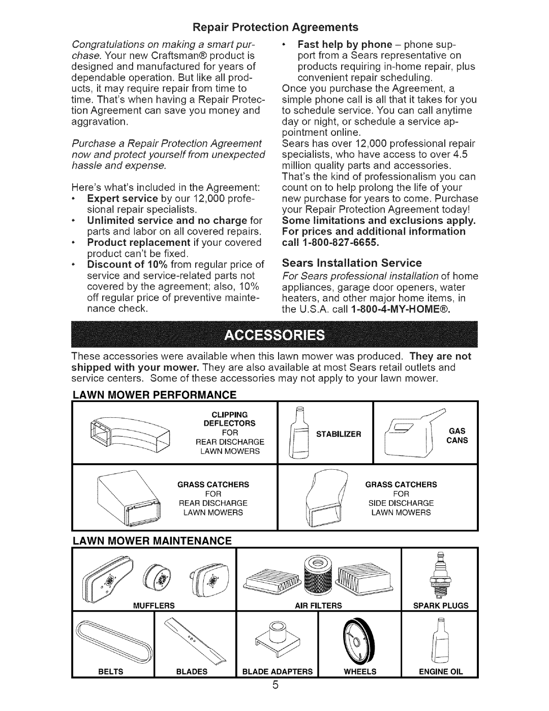 Craftsman 917.375632 manual Repair Protection Agreements 