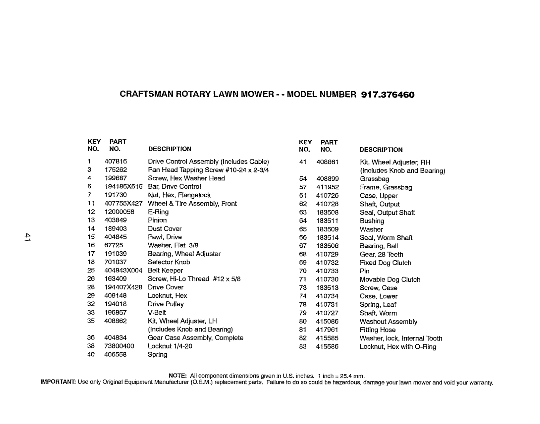 Craftsman 917.37646 owner manual 410731 