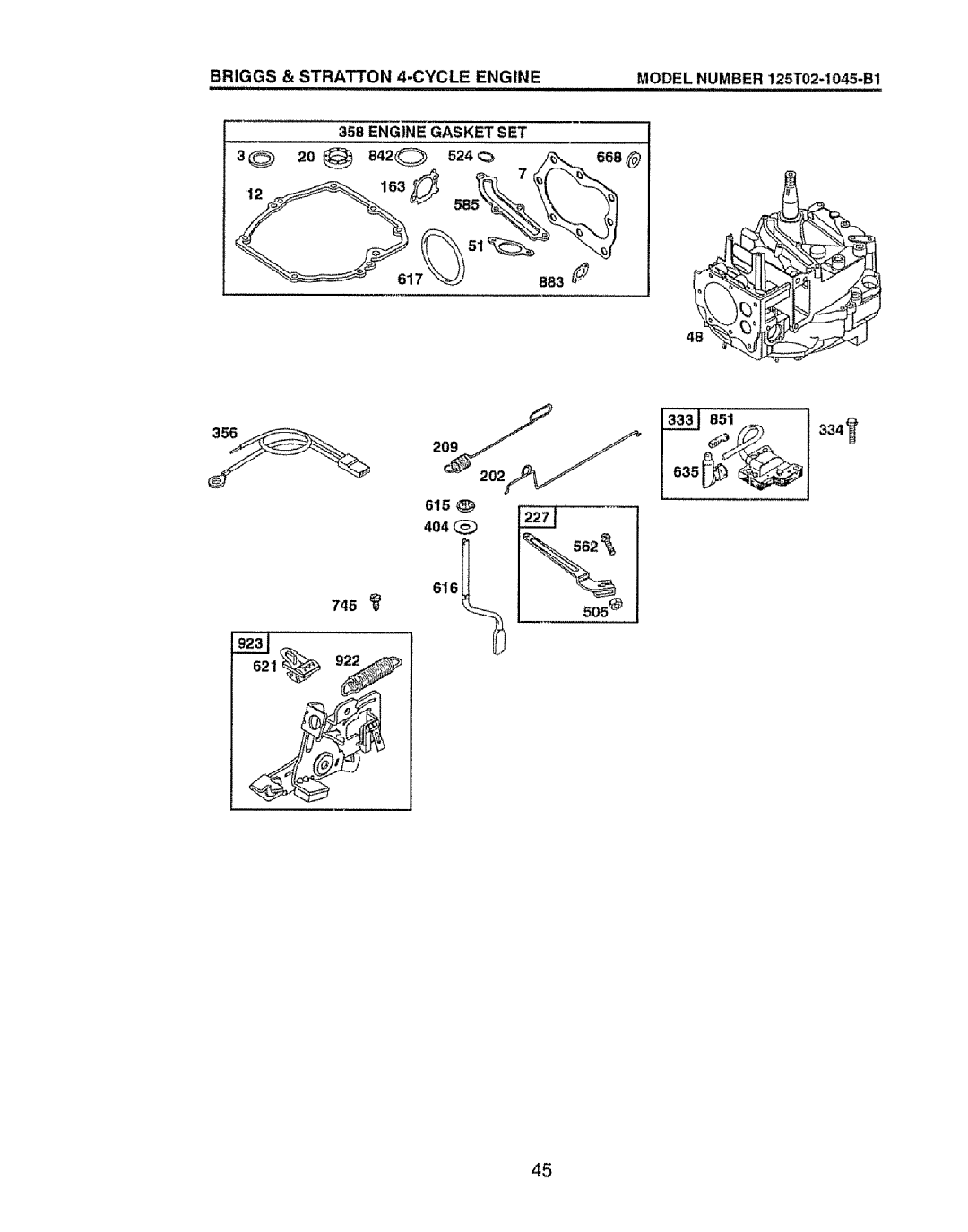 Craftsman 917.37646 owner manual Briggs & Stratton 4-CYCLEENGINE, 615, 745 