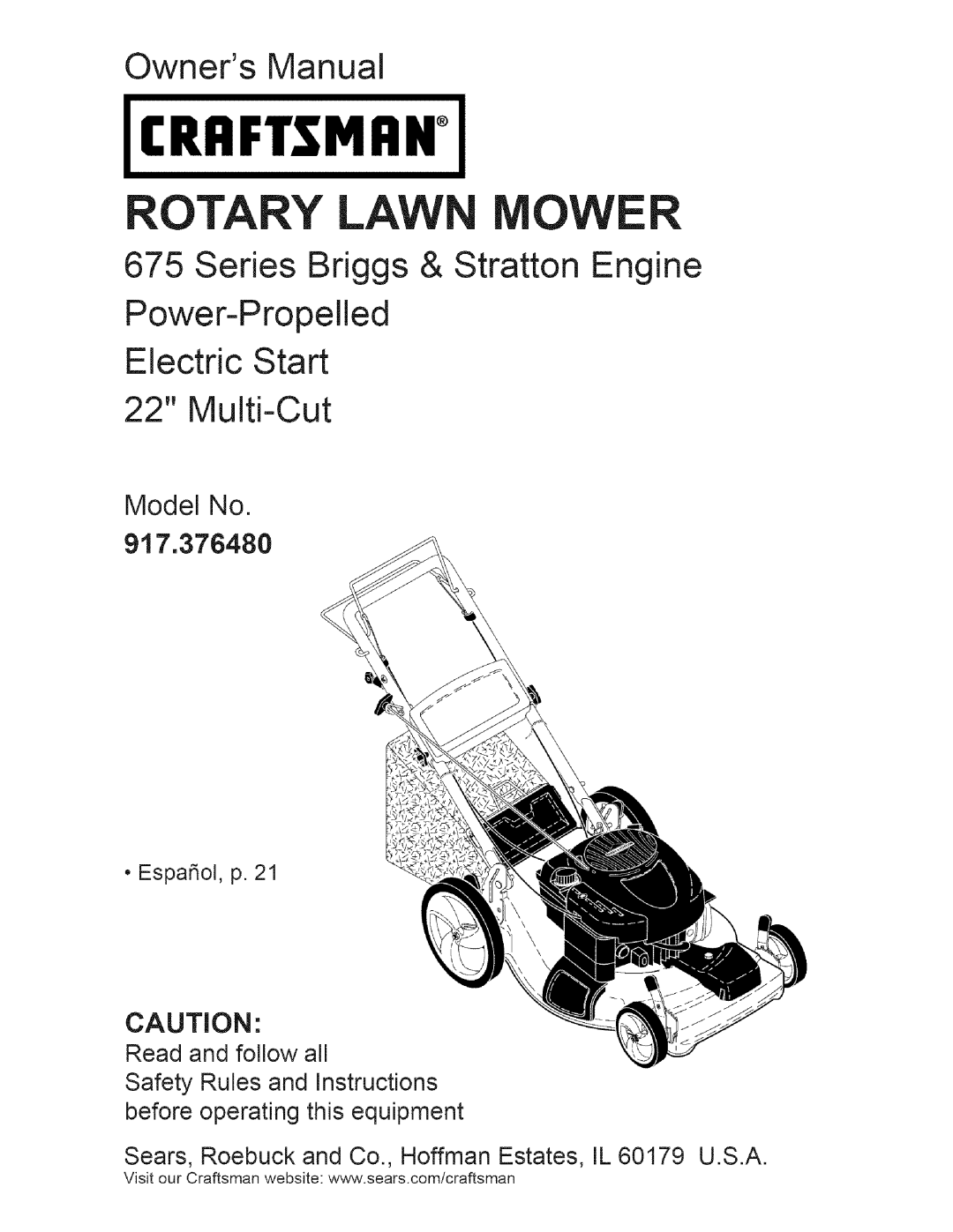 Craftsman 917.37648 manual Craftsman 