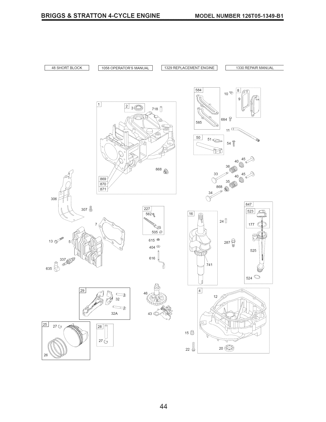 Craftsman 917.376533 owner manual Briggs & Stratton 4-CYCLE Engine 