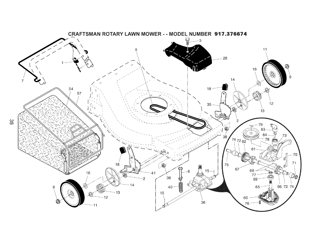 Craftsman 917.376674 owner manual Craftsman Rotary Lawn Mower - Model 