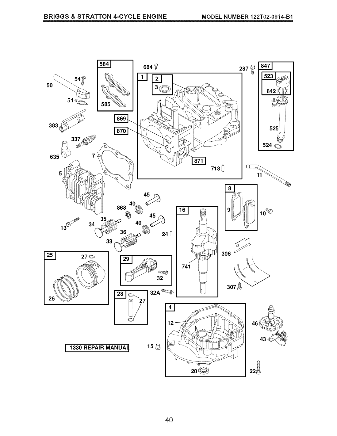 Craftsman 917.376674 owner manual 51585, Briggs & Stratton 4=CYCLE Engine 