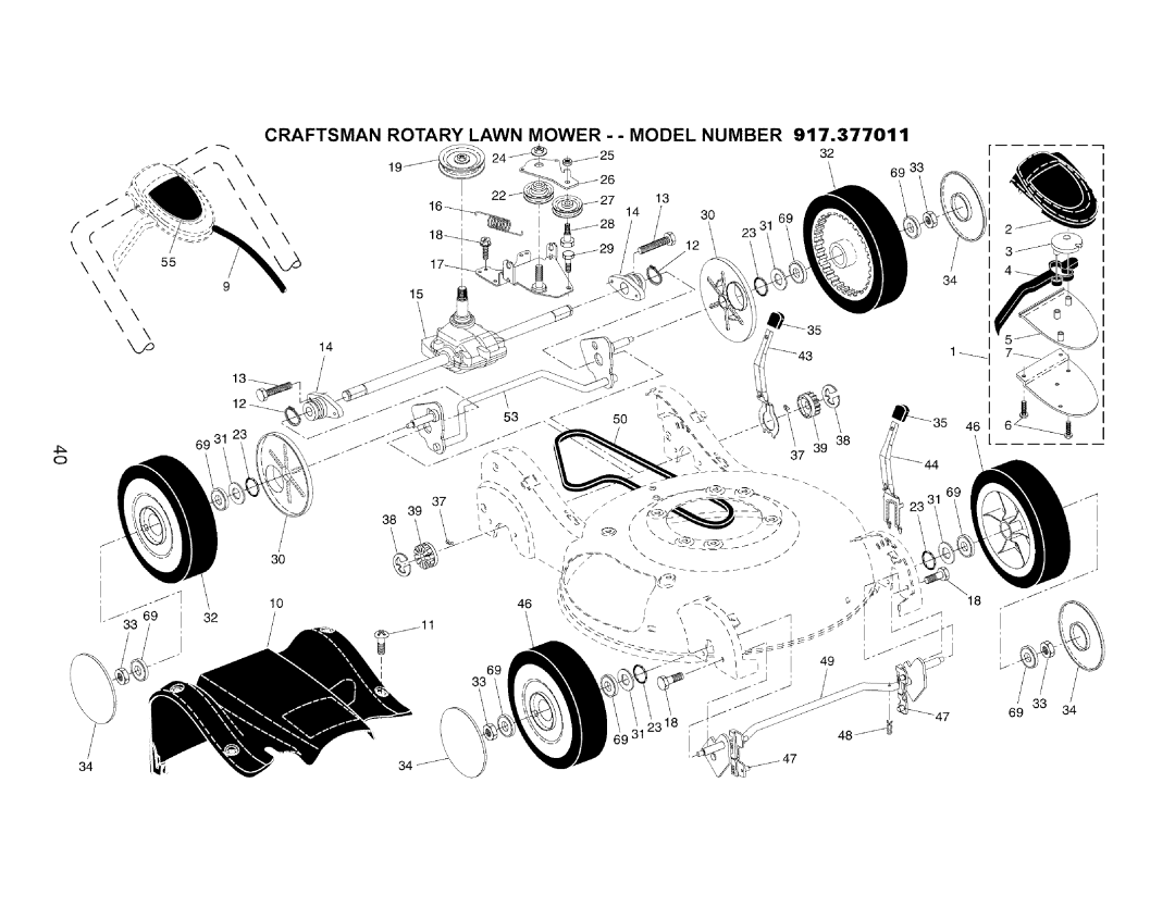 Craftsman 917.377011 owner manual Craftsman, Rotary Lawn Mower - Model Number 