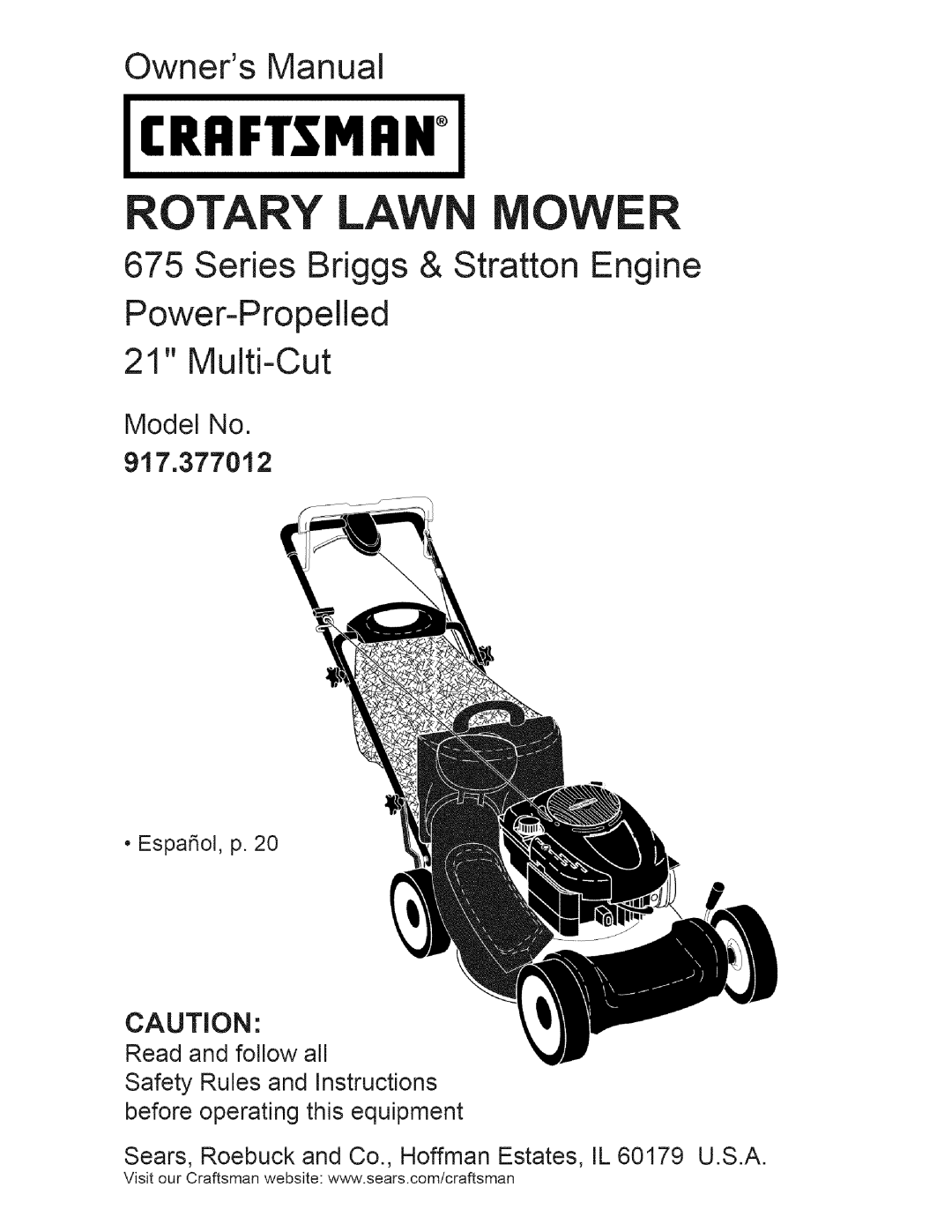 Craftsman 917.377012 manual 