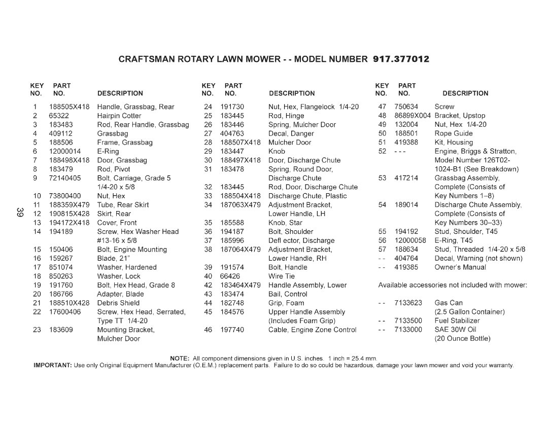 Craftsman 917.377012 manual 