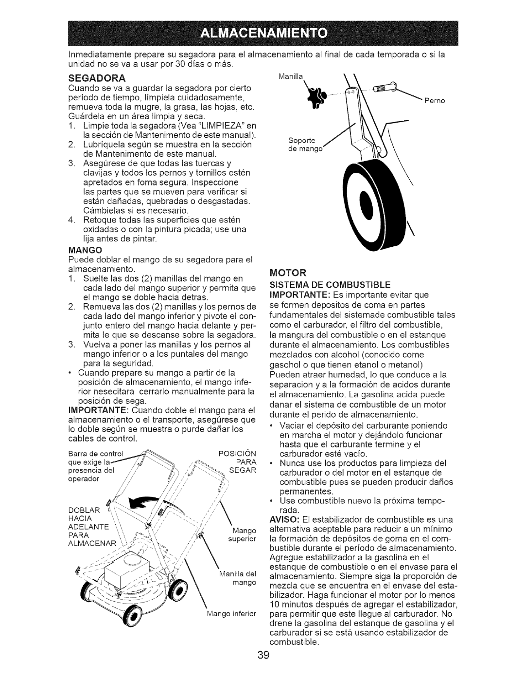 Craftsman 917.37712 manual Mango, Hacia 