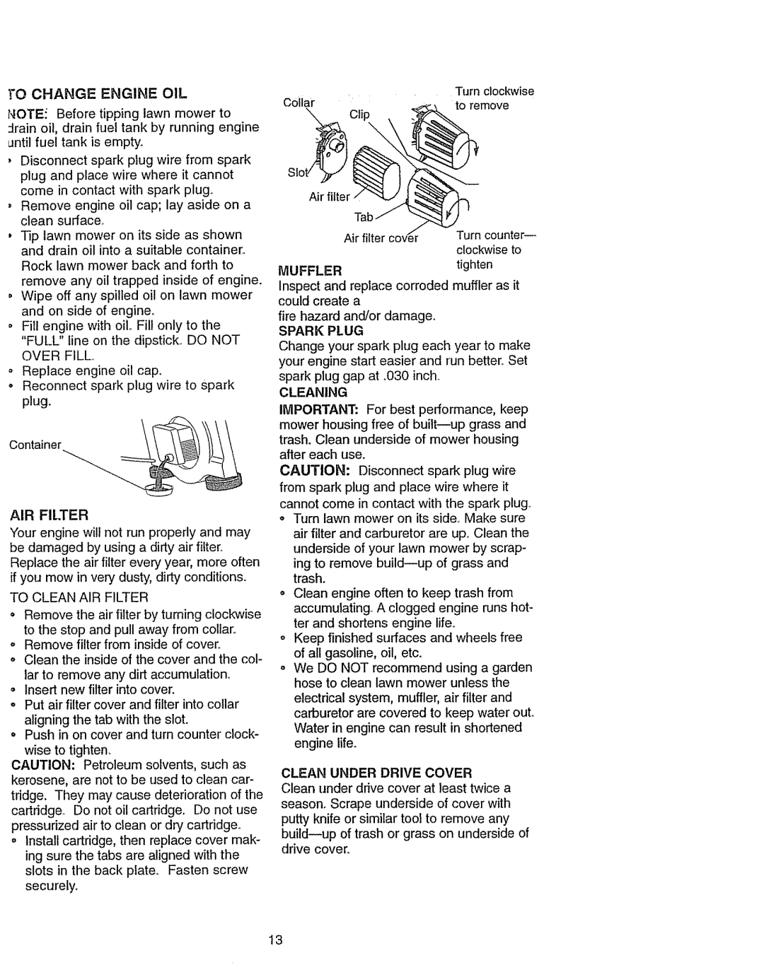 Craftsman 917.37742 owner manual Muffler 