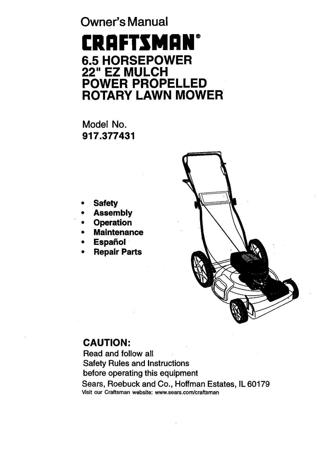 Craftsman 917.377431 manual £Riiftsmiin+ 