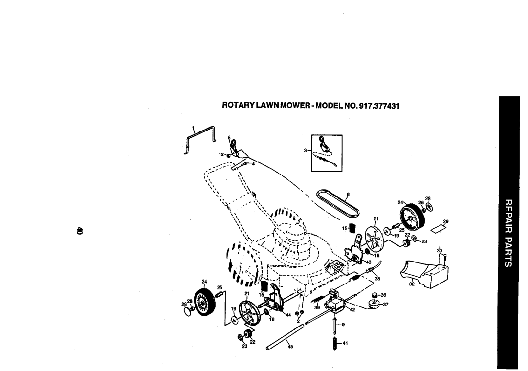 Craftsman 917.377431 manual Rotary Lawn MOWER- Model no 