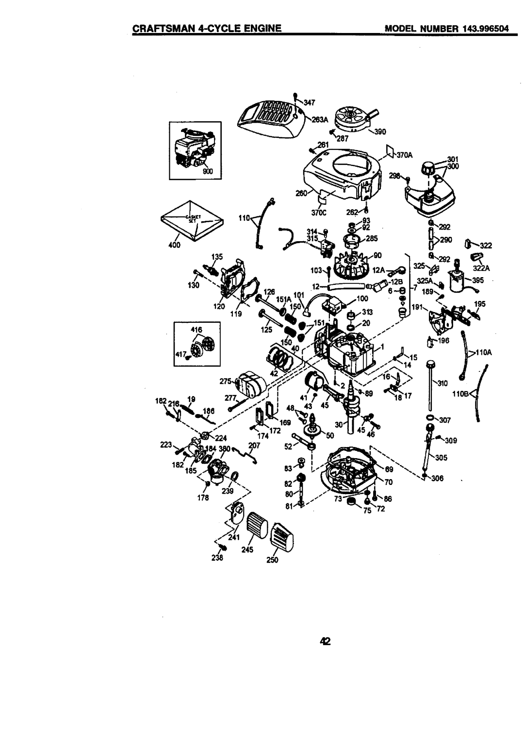 Craftsman 917.377431 manual Craftsman 4-CYCLE Engine 