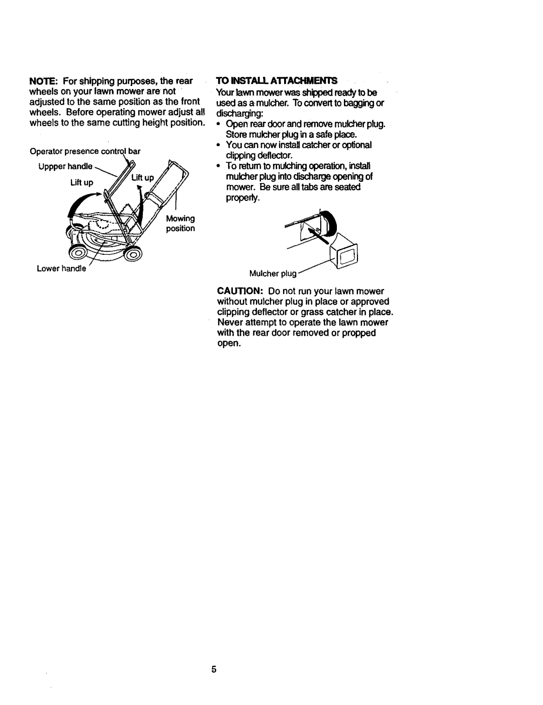 Craftsman 917.377542 owner manual Lift up ..,.j.Uft up 