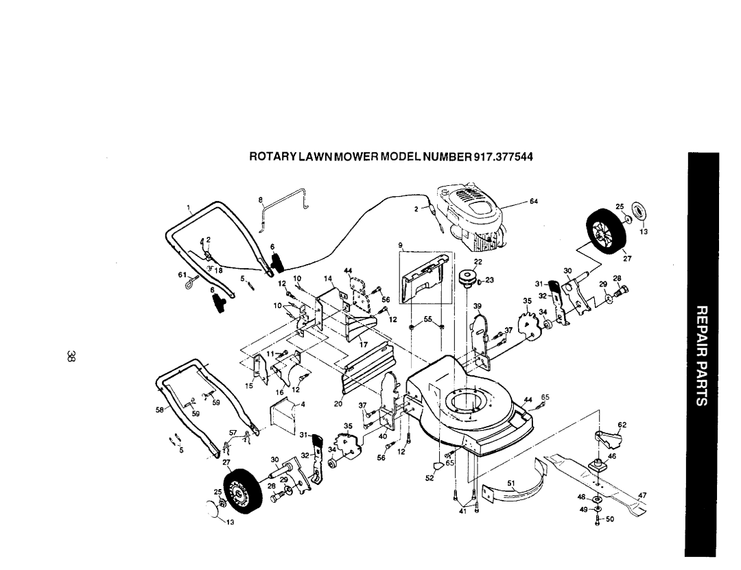 Craftsman 917.377544 owner manual Rotary Lawn Mower Model Number 