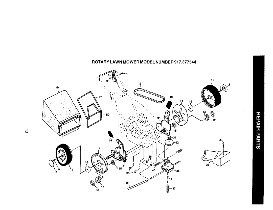 Craftsman 917.377544 owner manual Rotary Lawn Mower Model Number 