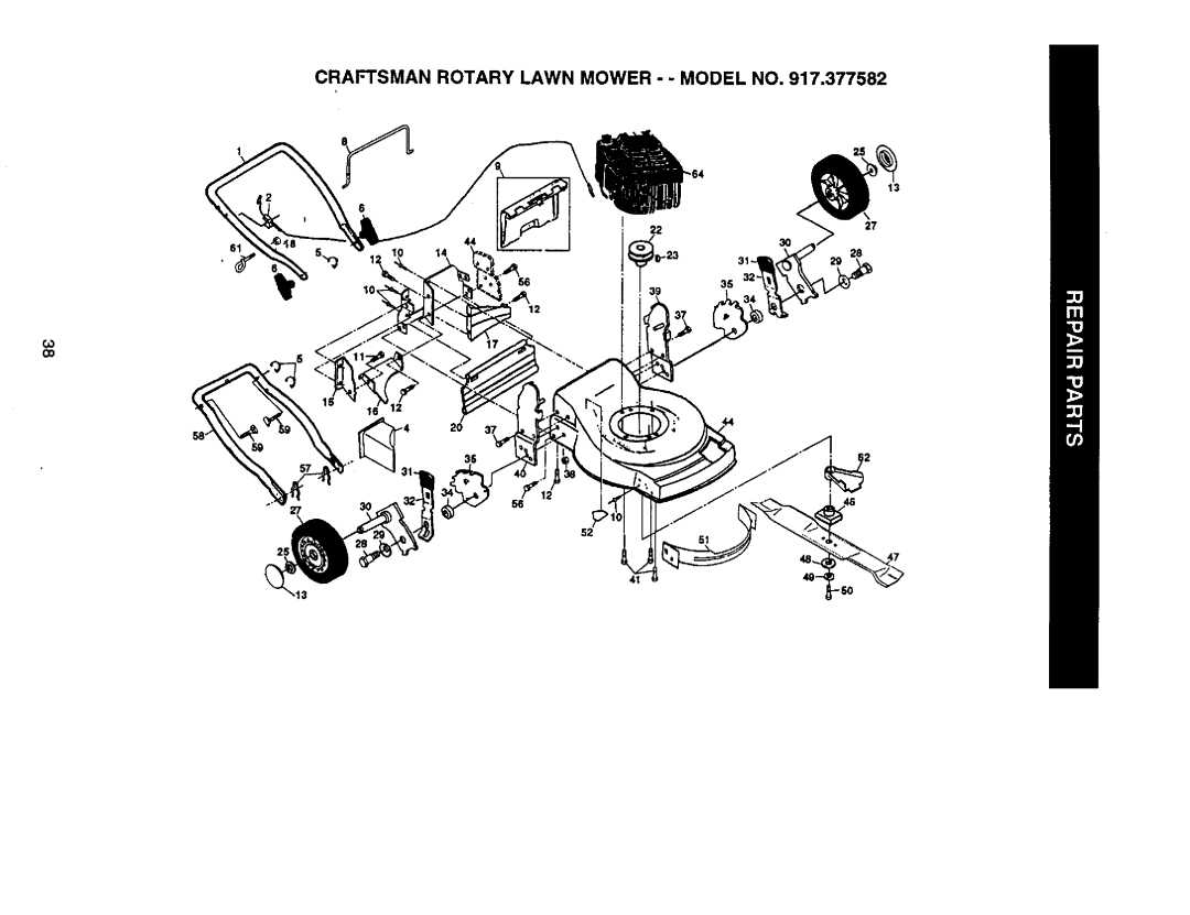 Craftsman 917.377582 owner manual Craftsman Rotary Lawn Mower - - Model No, 3O 28 0o 