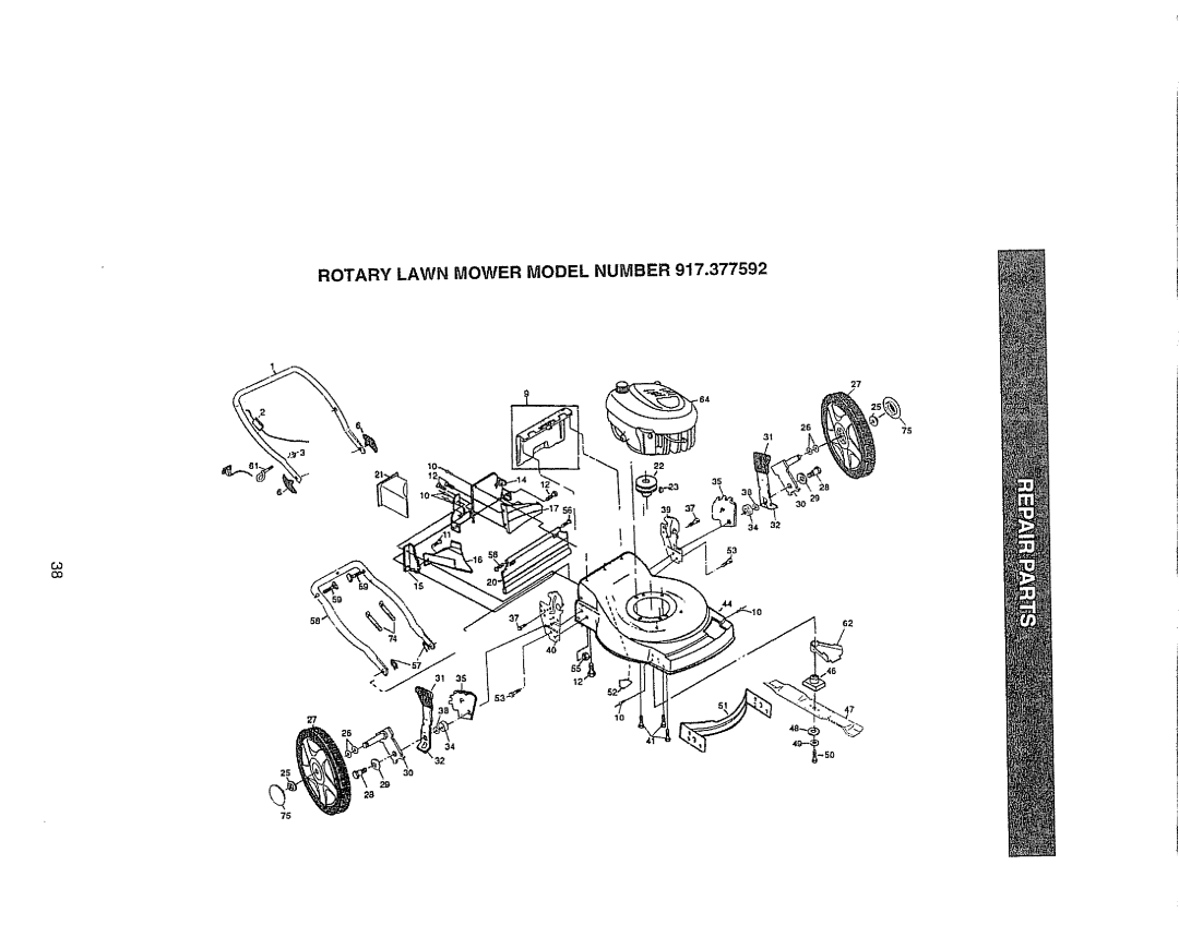 Craftsman 917.377592 manual Rotary Lawn Mower Model Number 