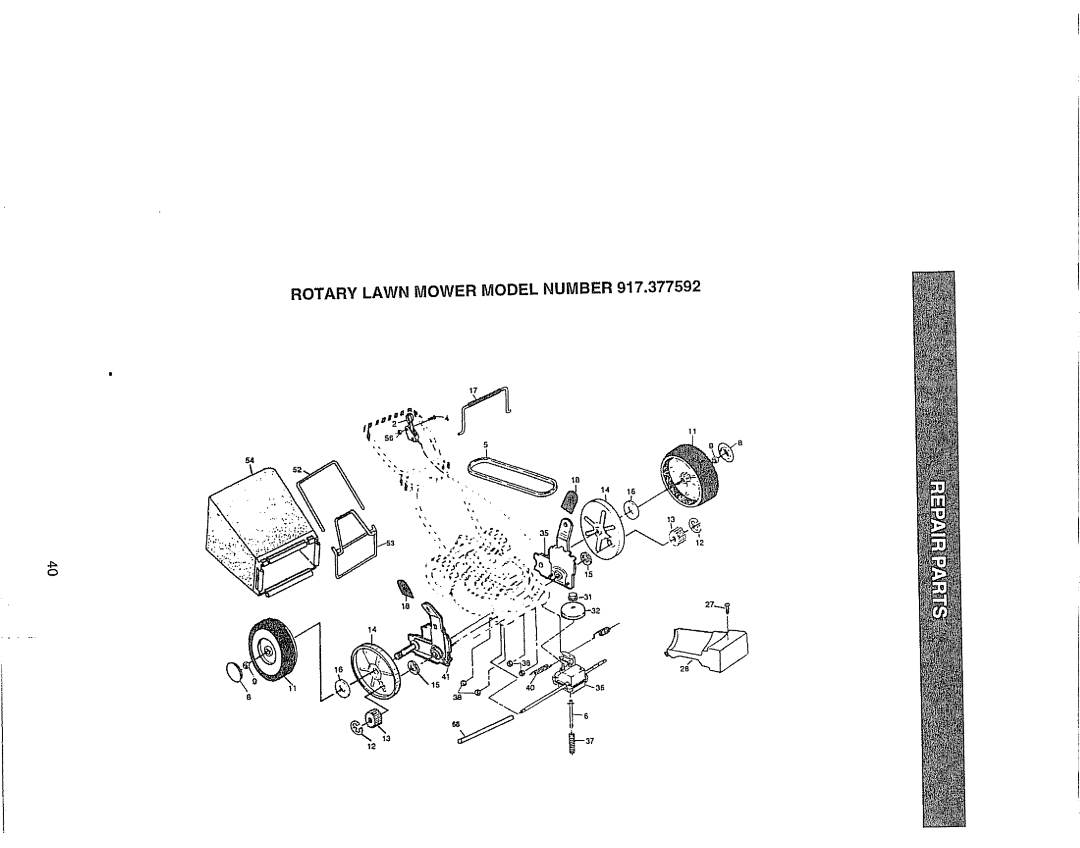 Craftsman 917.377592 manual Rotary Lawn Mower Model Number 