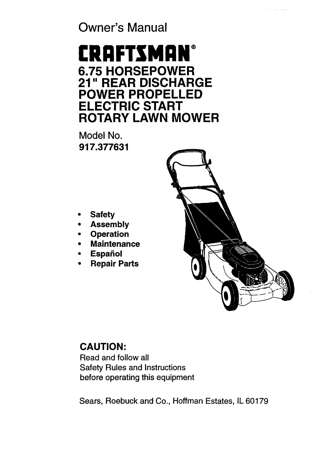 Craftsman 917.377631 owner manual Craftsman+ 