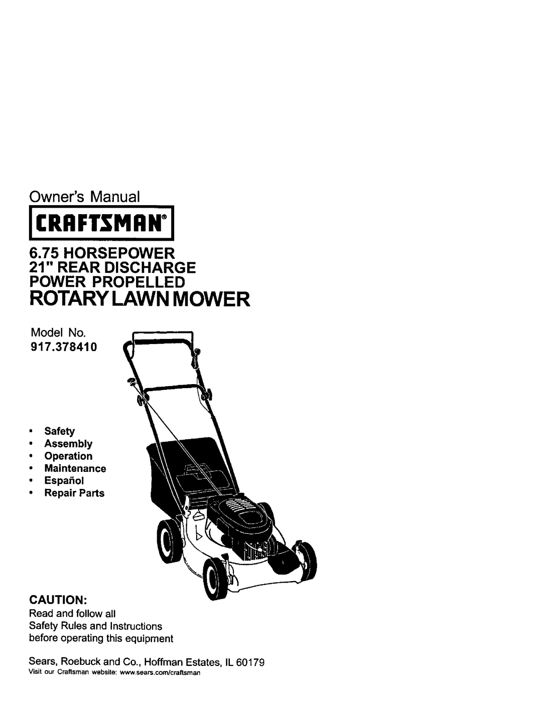 Craftsman 917.37841 owner manual Craft.Tmawi 