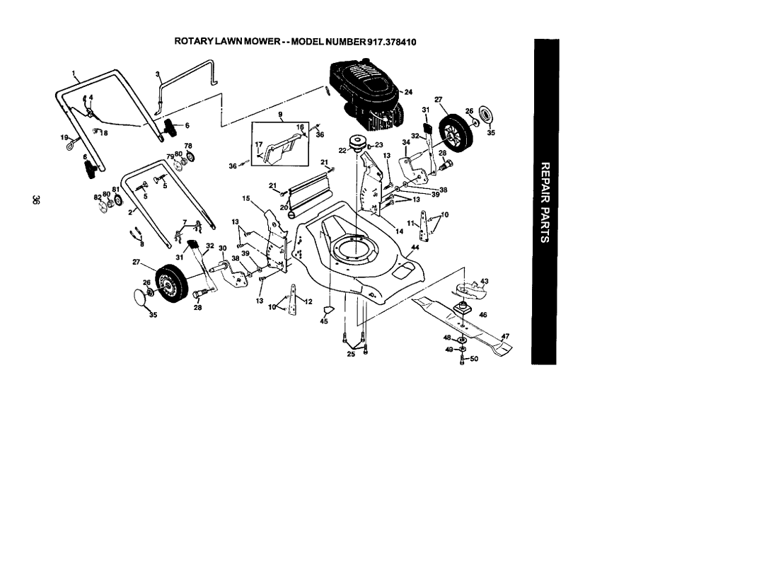 Craftsman 917.37841 owner manual ROTARYLAWNMOWER- Model Number 