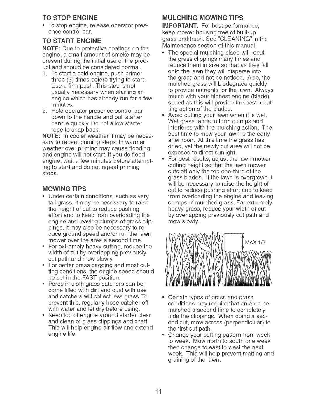 Craftsman 917.37892 manual To Stop Engine 