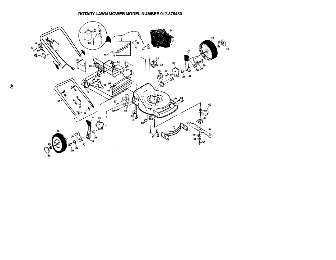 Craftsman 917.37945 owner manual Rotary Lawn Mower Model Number 