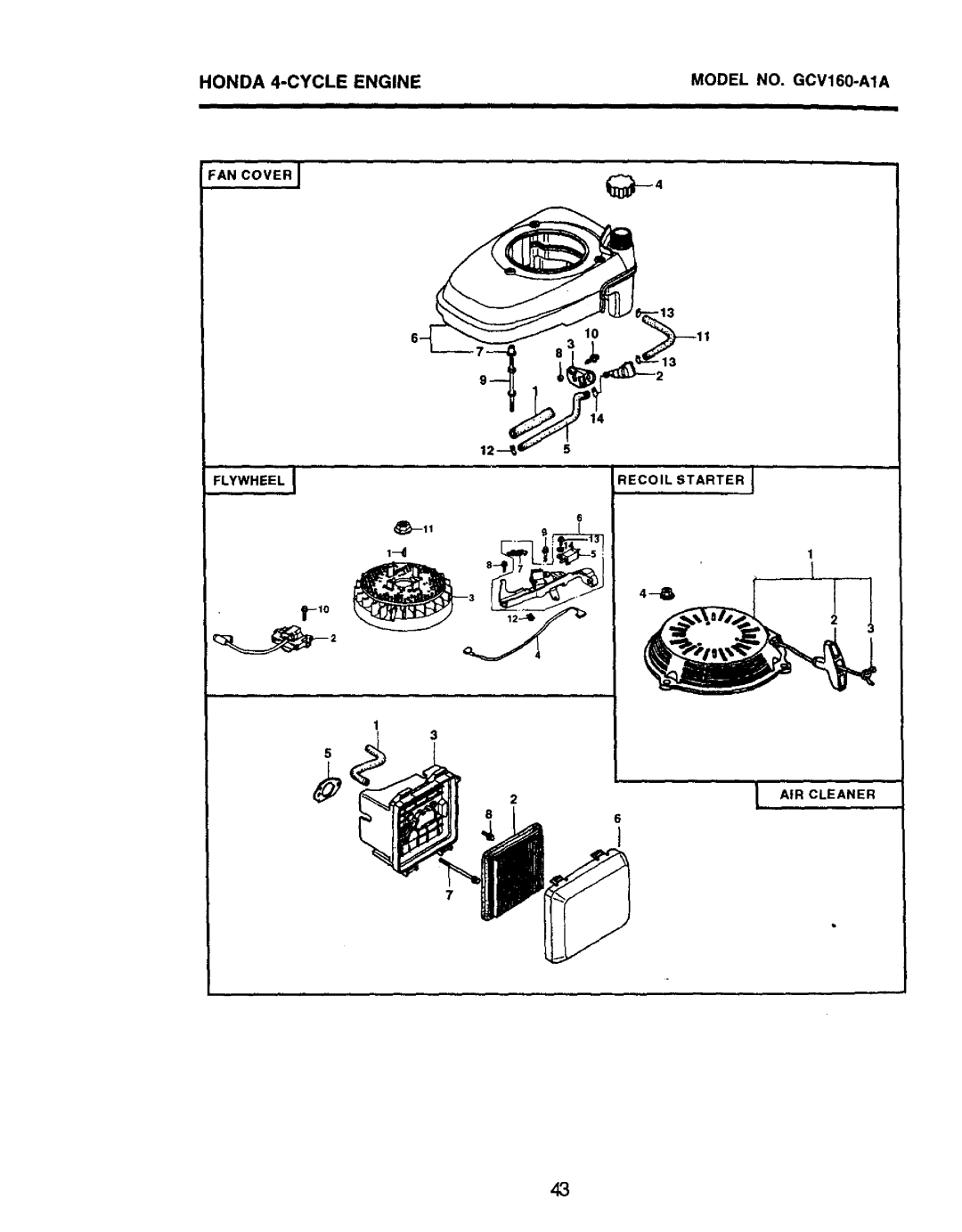 Craftsman 917.379480 owner manual Flywheel Recoil Starter AIR Cleaner 