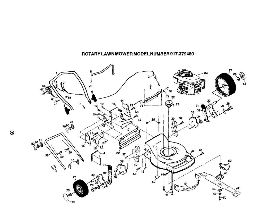 Craftsman 917.379480 owner manual Rotary Lawn Mower Model.Number 