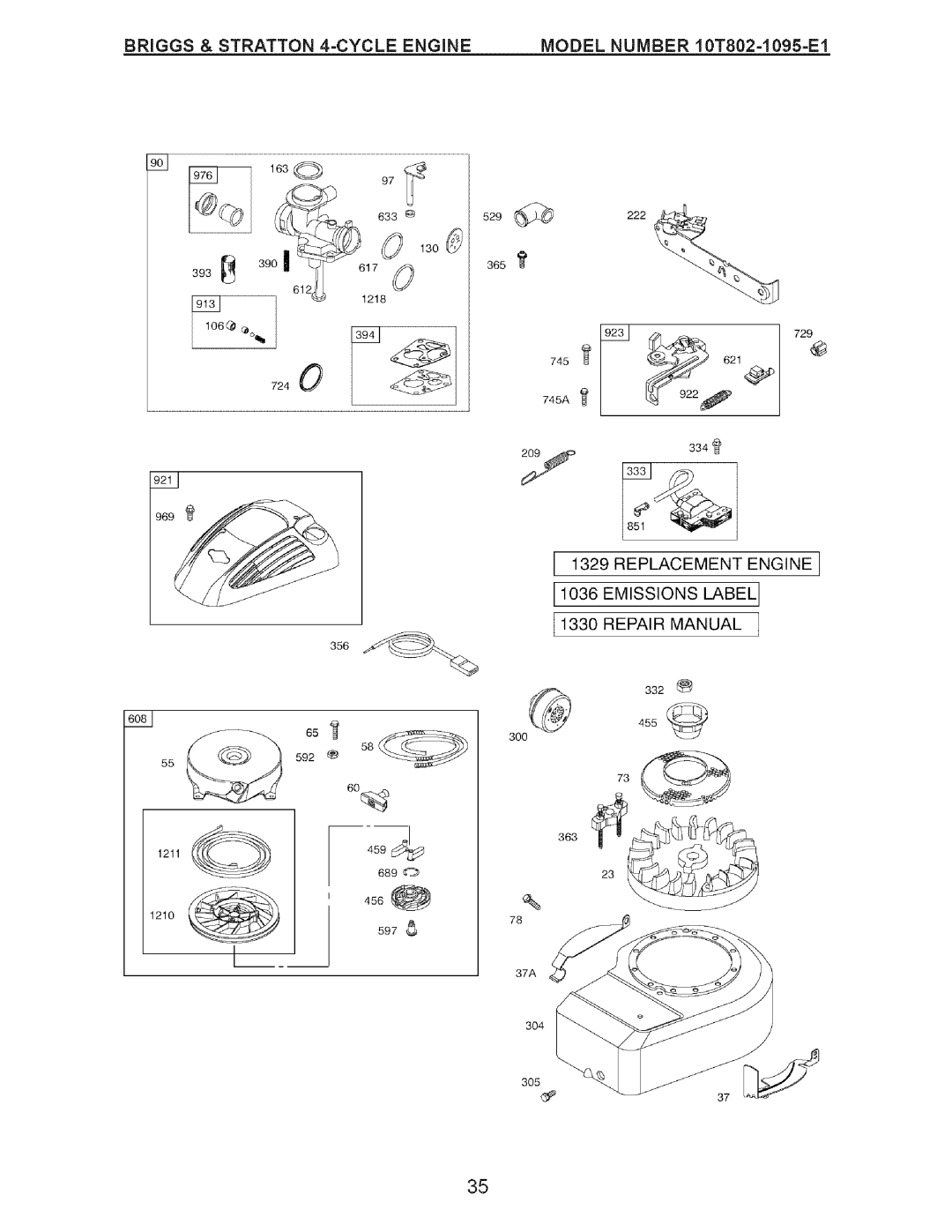 Craftsman 917.385126 manual Replacement Engine Emissions Label Repair Manual 