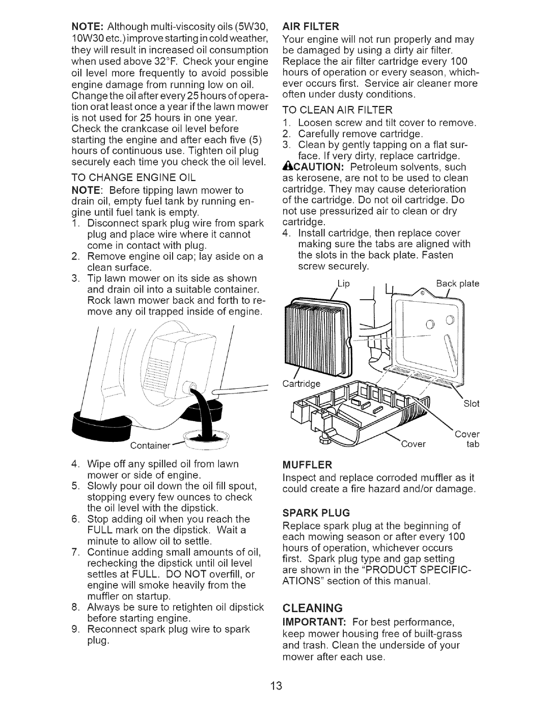 Craftsman 917.385192 owner manual Muffler 