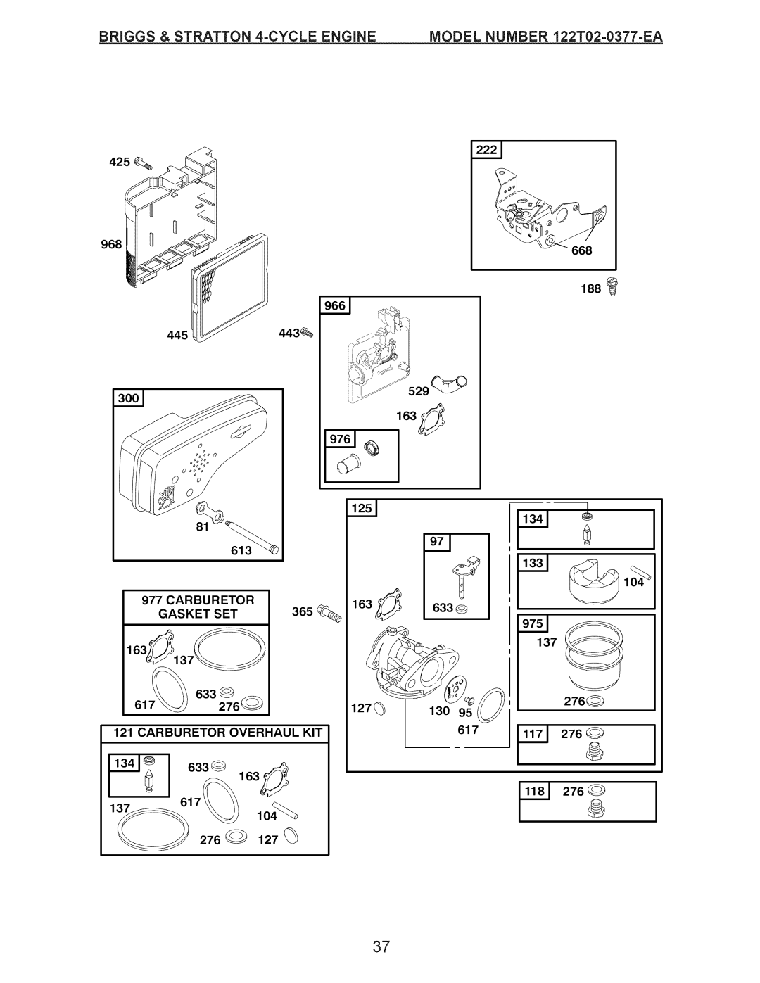 Craftsman 917.385270 owner manual 968 445443 613, 633 G a, 127 130, 633 Q, 617 276 276I 