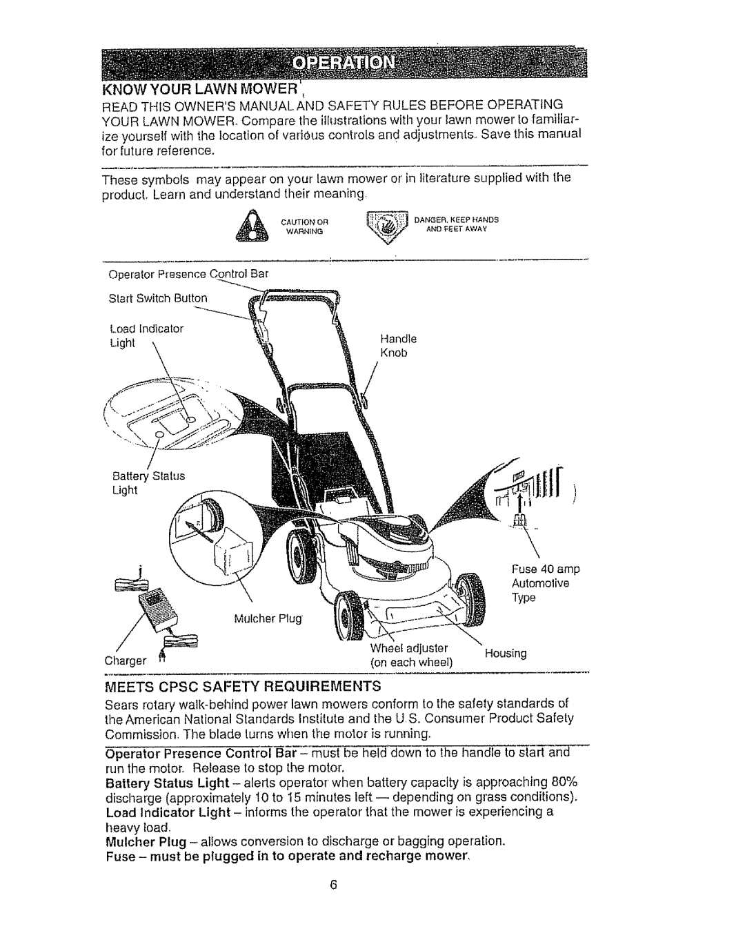 Craftsman 917.386410 owner manual Meets Cpsc Safety Requirements 